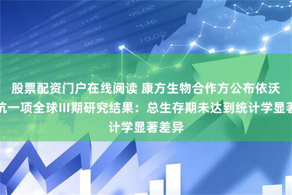 股票配资门户在线阅读 康方生物合作方公布依沃西单抗一项全球Ⅲ期研究结果：总生存期未达到统计学显著差异